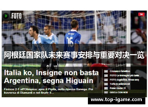 阿根廷国家队未来赛事安排与重要对决一览